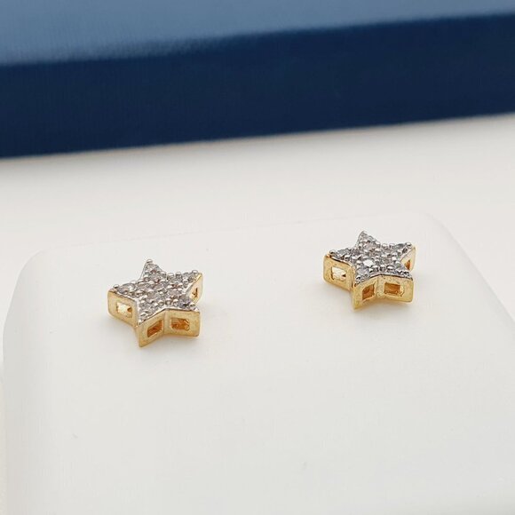"14K Gold Plated Cubic Zircon Earrings, INUS1BR044 - Picture 6 of 9